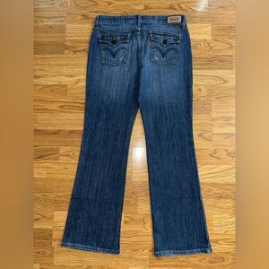 Levi’s 515 Bootcut Jeans Women’s Size 8m Embroidered Distressed Medium Blue